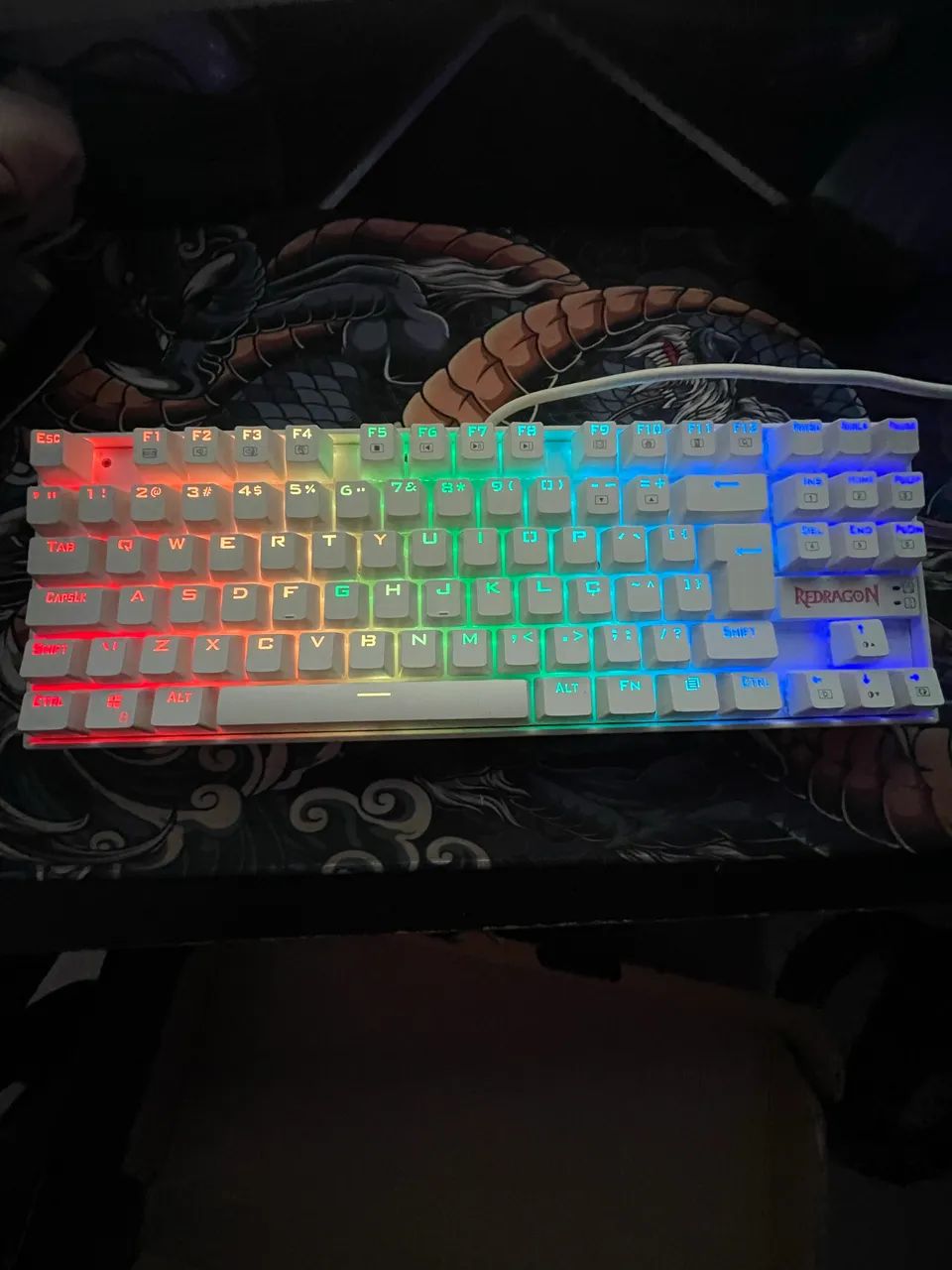 TECLADO REDRAGON KUMARA BRANCO RGB - Foto 2