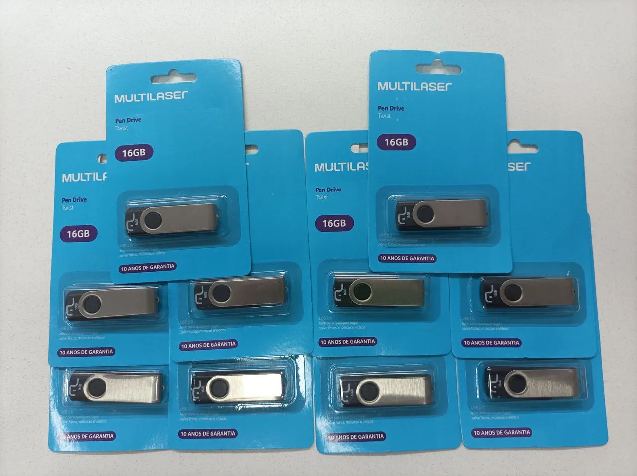 KIT COM 10 PEN DRIVE 16GB TWIST MULTI (SÃO 10 PEN DRIVES)