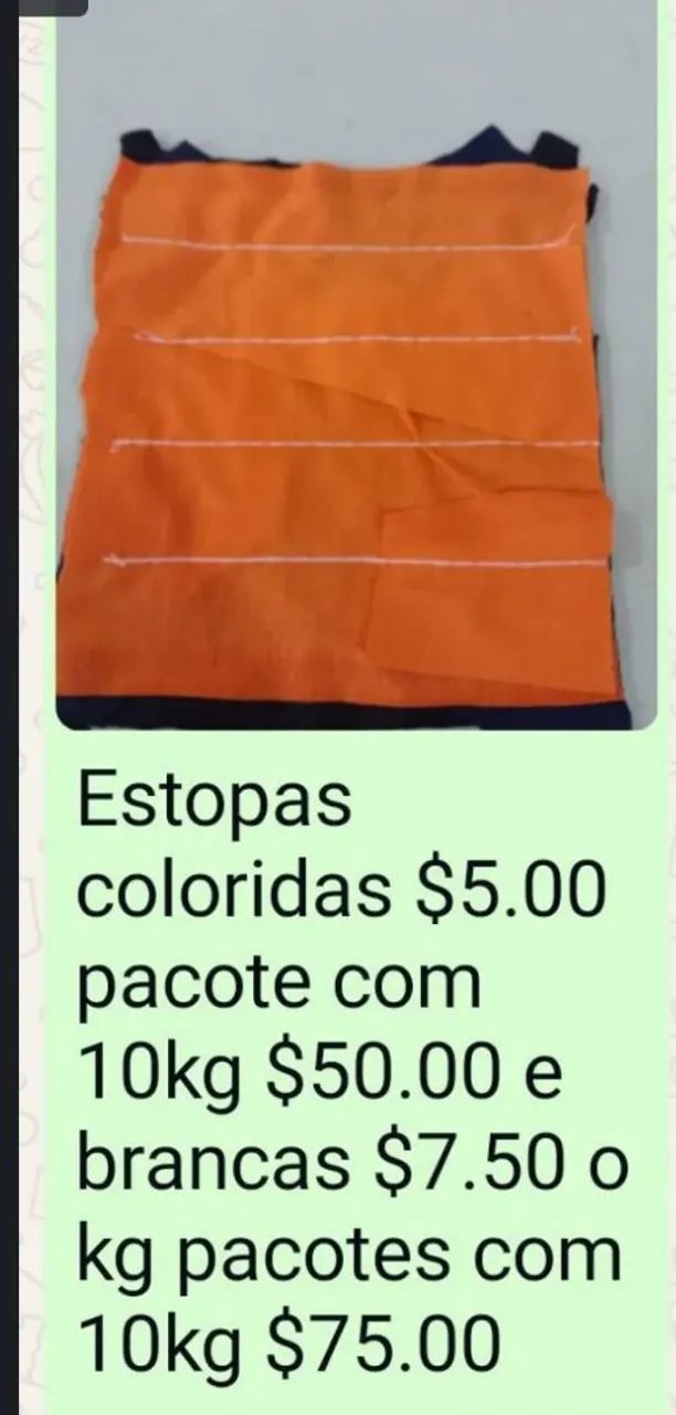 Estopas 5 reais o kg