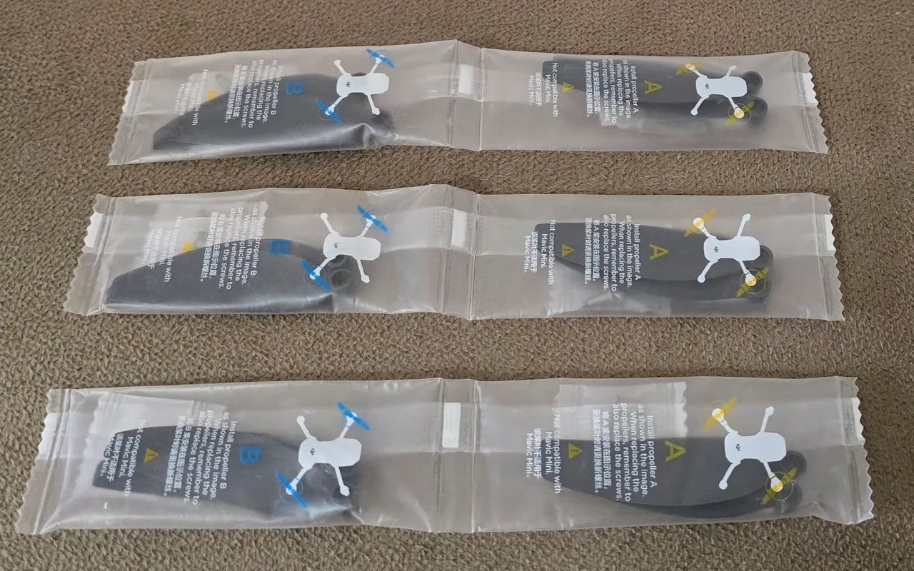 3 PARES DE HÉLICES ORIGINAIS PARA OS DRONES DJI MINI 2, MINI 2 SE E MINI 4K LACRADAS - Foto 2