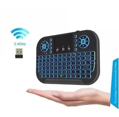 MINI TECLADO P TV PC TV BOX SEM FIO LELONG LE-7704-1 O MAIS COMPLETO ORIGINAL - Foto 3