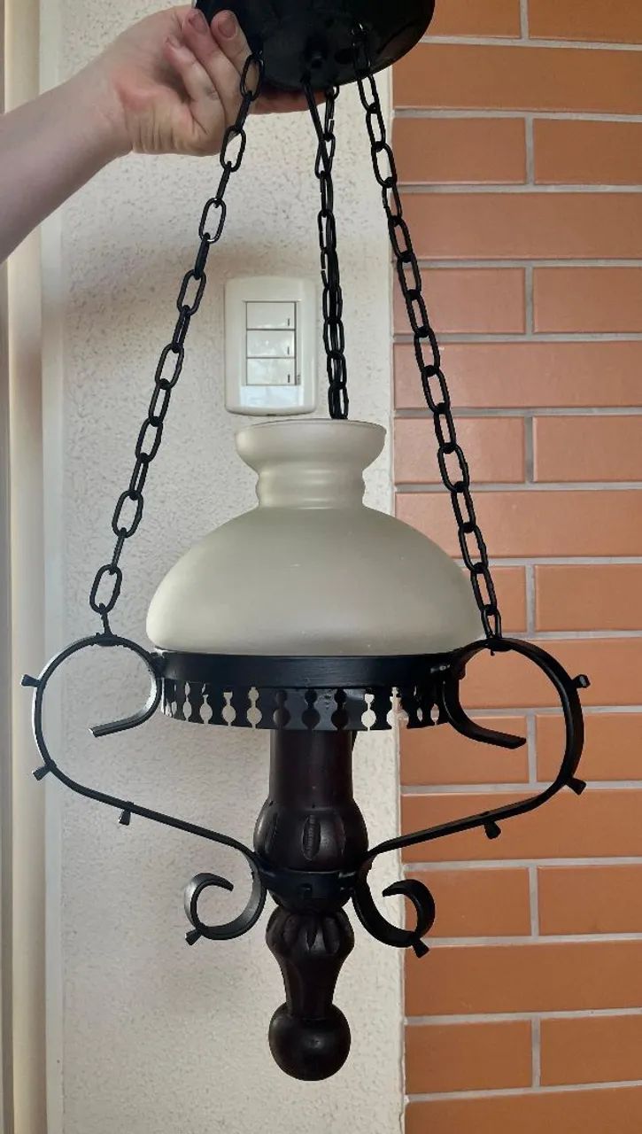 Lustre colonial para uma lâmpada - Foto 5