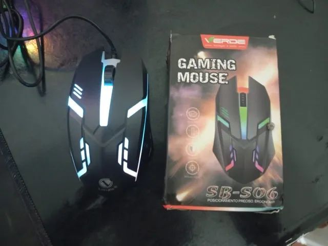 mouse rgb com fio pc notebook novo
