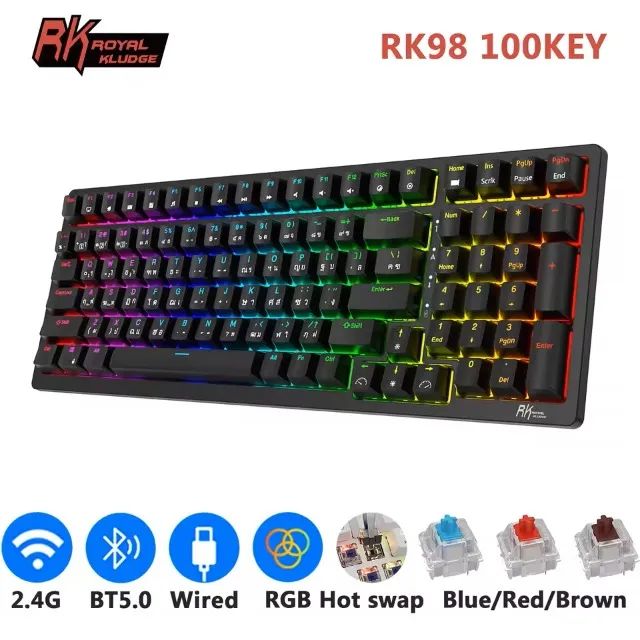Teclado Wireless Royal Kludge RK98 - Foto 2