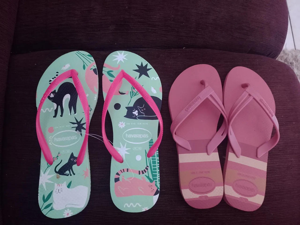 Chinelos Havaianas Femininos - Estampas de Gatinhos e Rosa