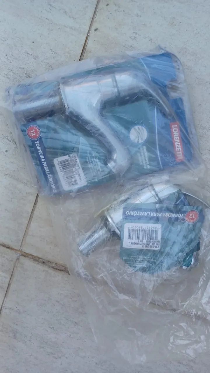 Torneiras metal estilosas 5 unidades grandes e 2 pequenas lavabo - Foto 2