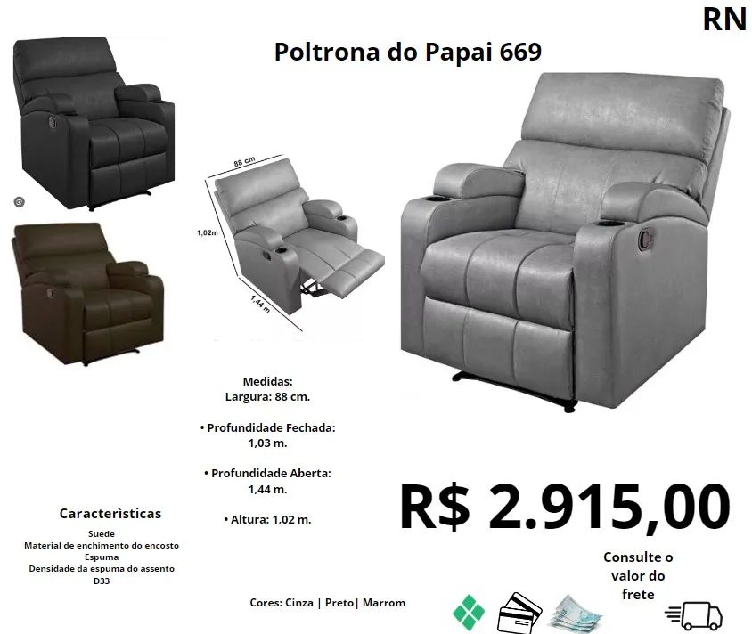 Poltrona Reclinável Papai 669 - Conforto e Estilo