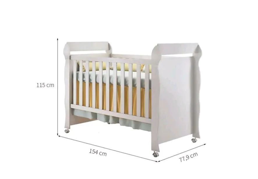 Berço Infantil Branco - com o colchão 