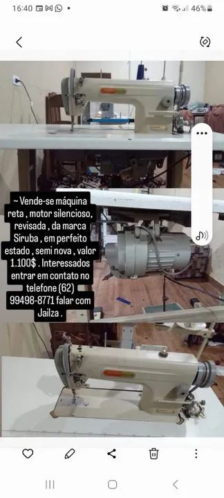 Máquina de Costura Reta Industrial Siruba - Semi Nova