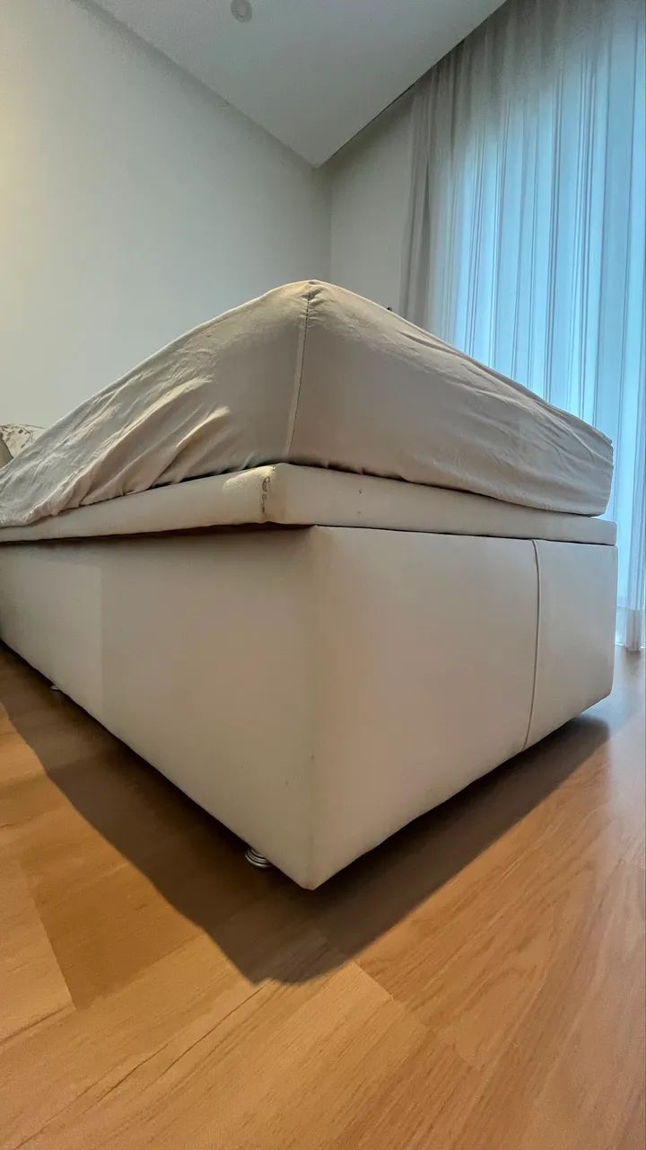 CAMA DE SOLTEIRO BAÚ ORTOBOM BRANCA  - Foto 3