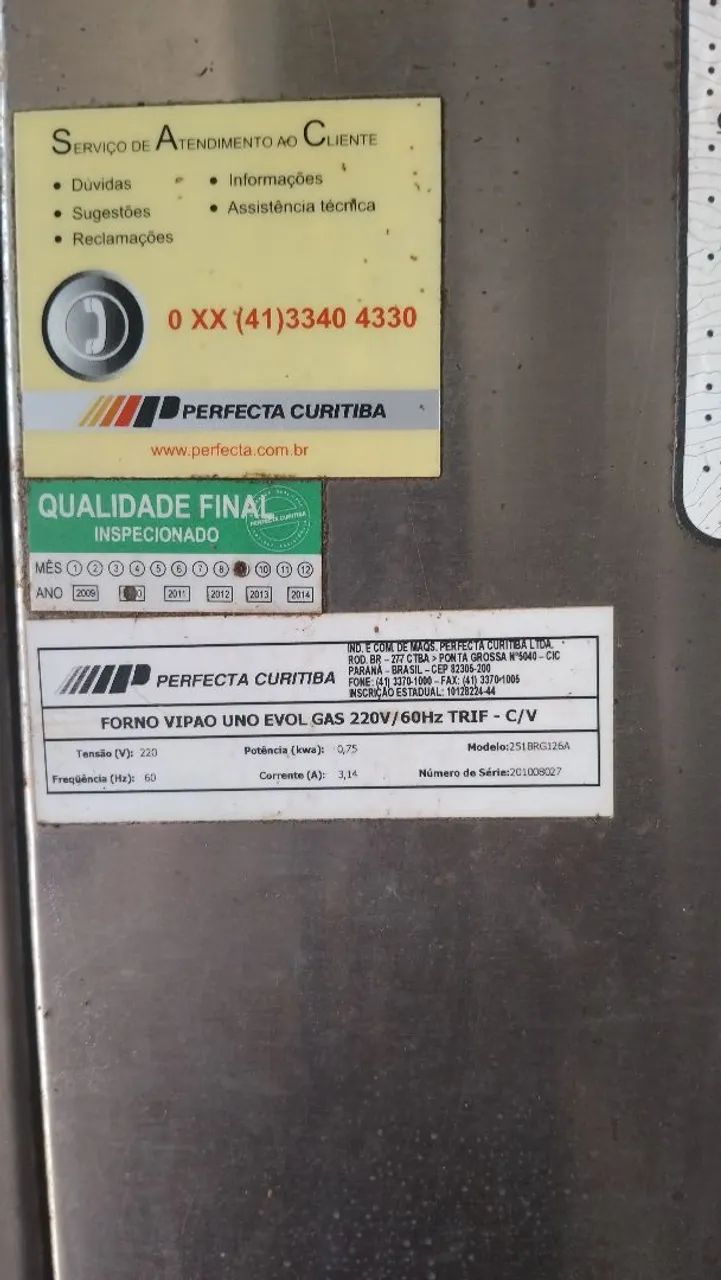 Forno Vipao Uno Evolution A gás 200/60HZ TRIF -CV ótimo estado. - Foto 3