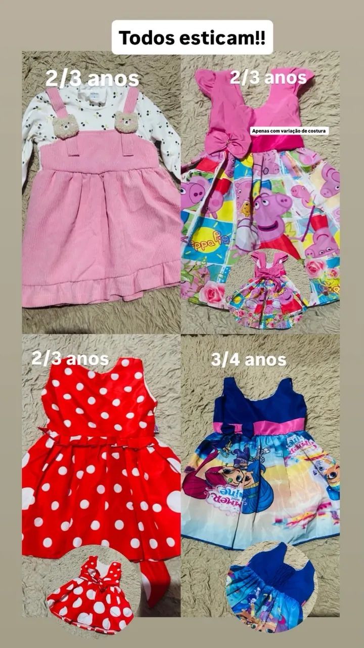 Roupas e sapatos infantil menina 