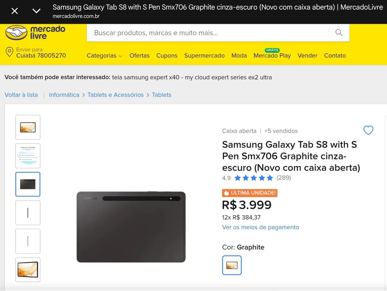 Galaxy Tab S8 5G 256GB + S Pen + Capa Teclado + Capa Extra - Foto 3