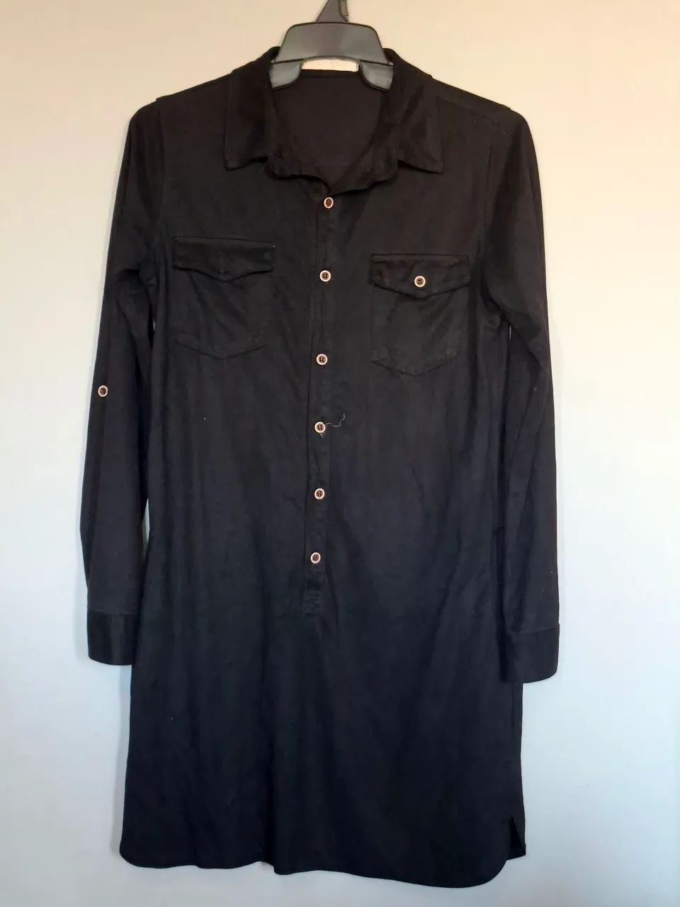 Vestido aveludado preto