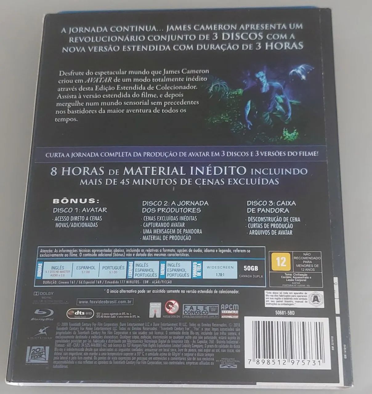 Blu Ray Avatar - Nacional - Com luva - Foto 2