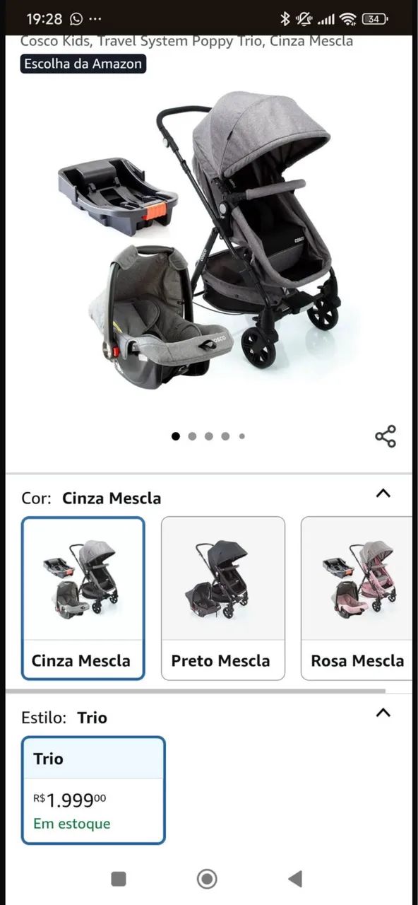 Carrinho de bebê Moisés cosco - Foto 3