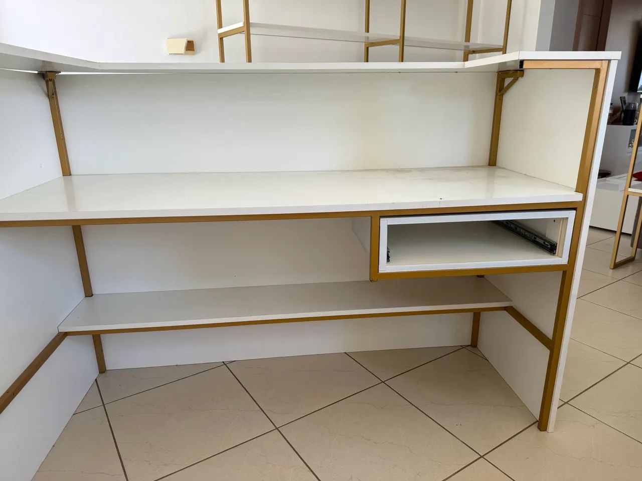 Balcão Caixa MDF e Ferro com Gaveta  - Foto 2