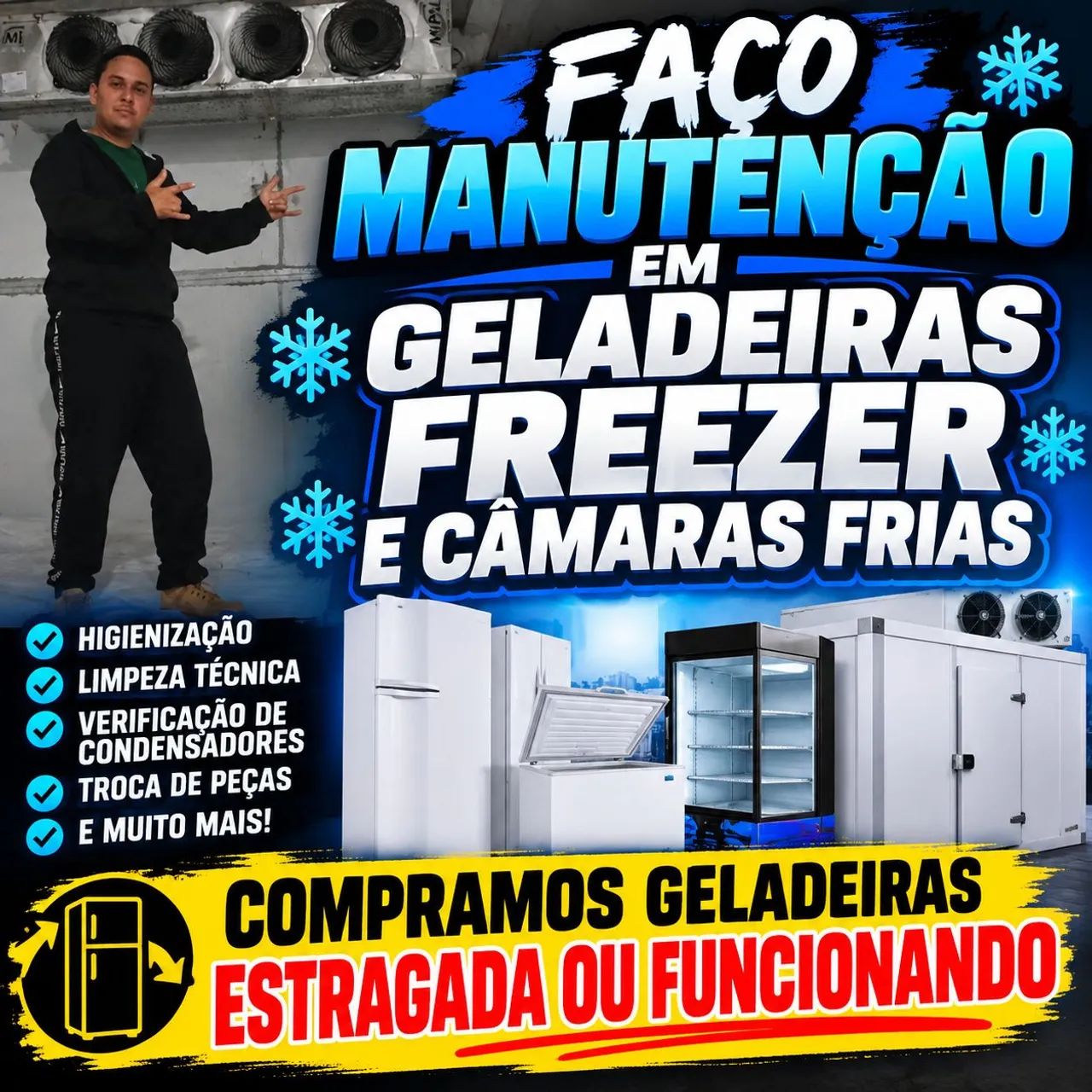 Compro e conserto freezer e geladeira expositora 