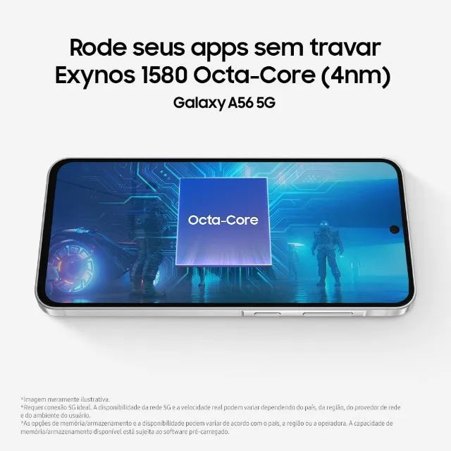 Samsung Galaxy A56, 5G, 128GB, 8GB RAM - Cinza (NF + 1 Ano / Novo