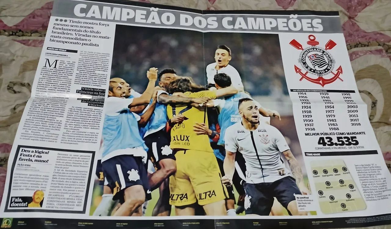 Corinthians - Pôster Corinthians Bicampeão Paulista (2017-2018) - Foto 2