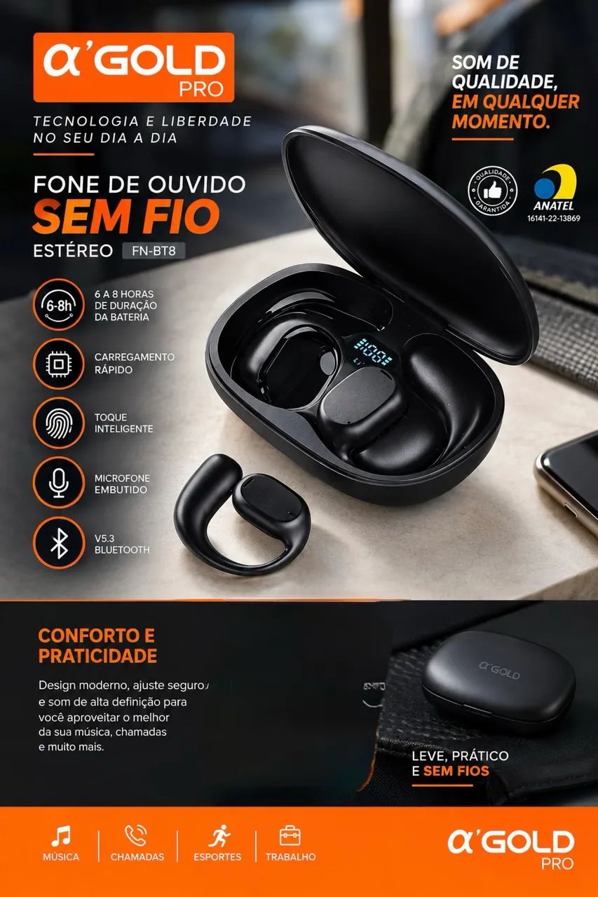 Fone de Ouvido de Condução Óssea 