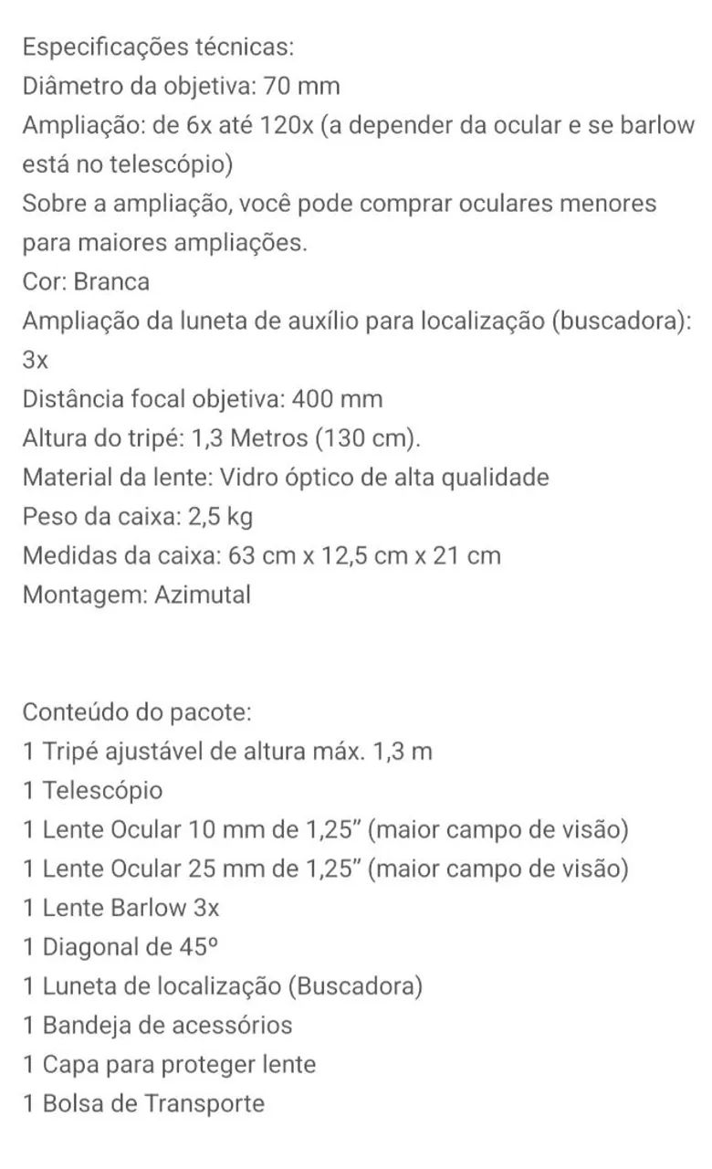 Telescópio  - Foto 4