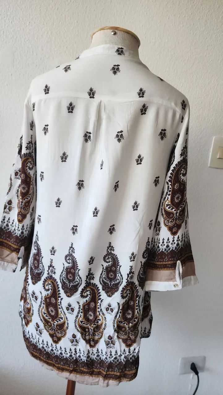 Blusa Camisa em viscose manga 3/4 - Foto 2