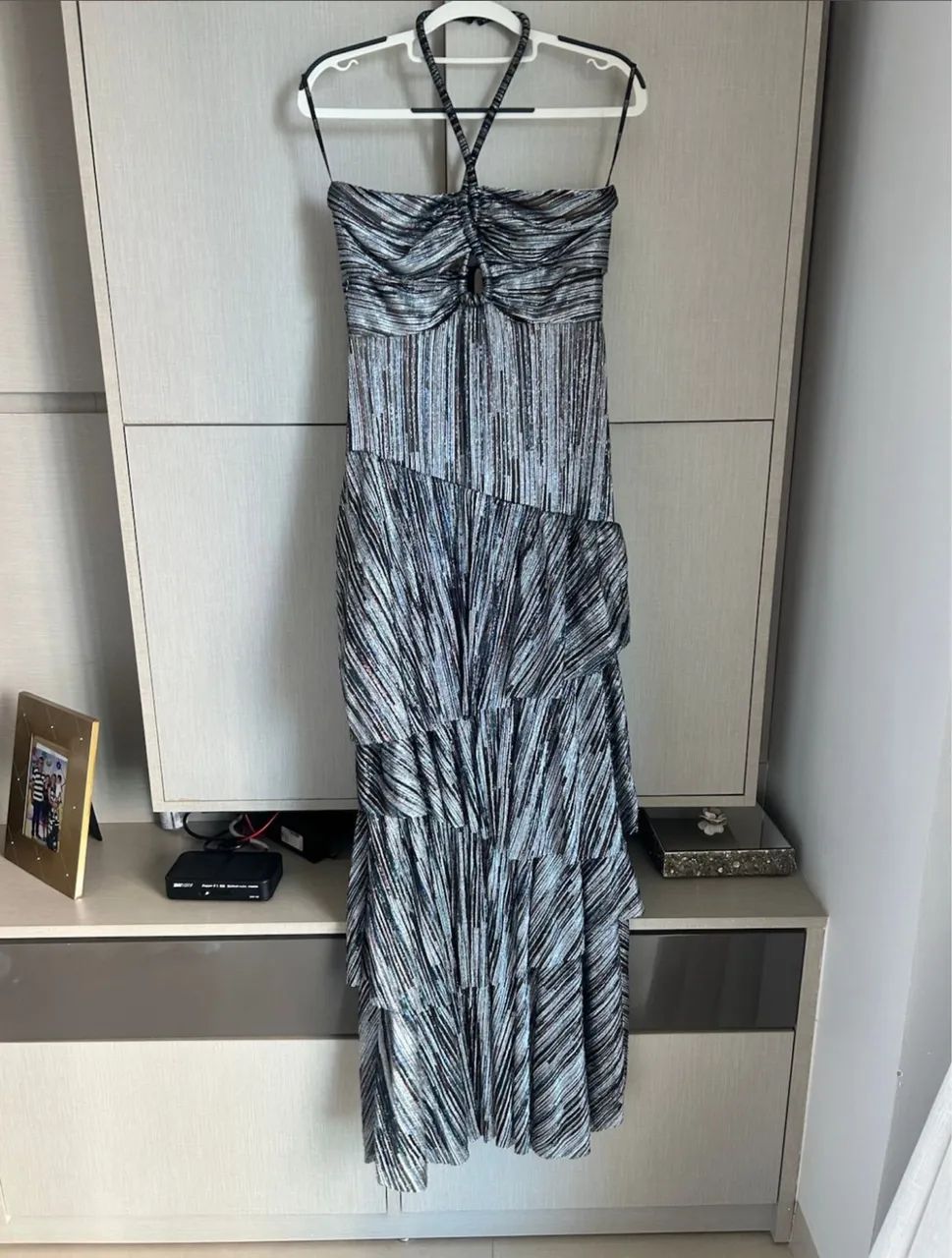 Vestido de festa bobô longo prateado  - Foto 2