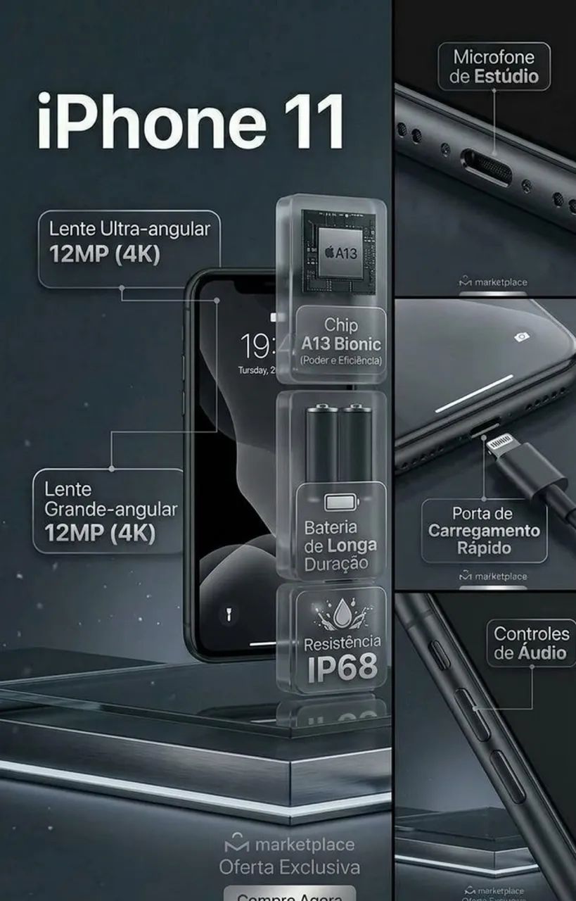 iPhone 11 de 256GB / cor preta