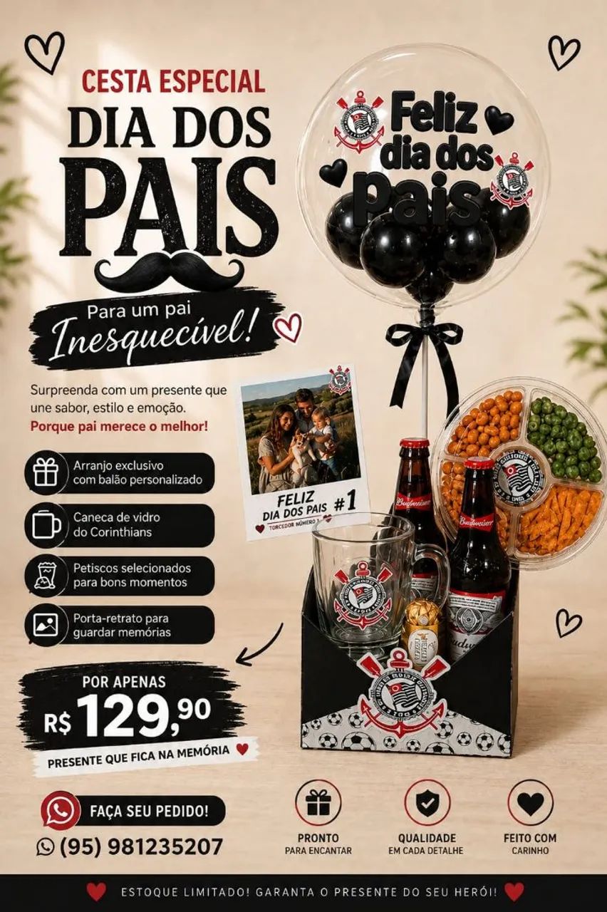 Cestas para presentear o Paizão