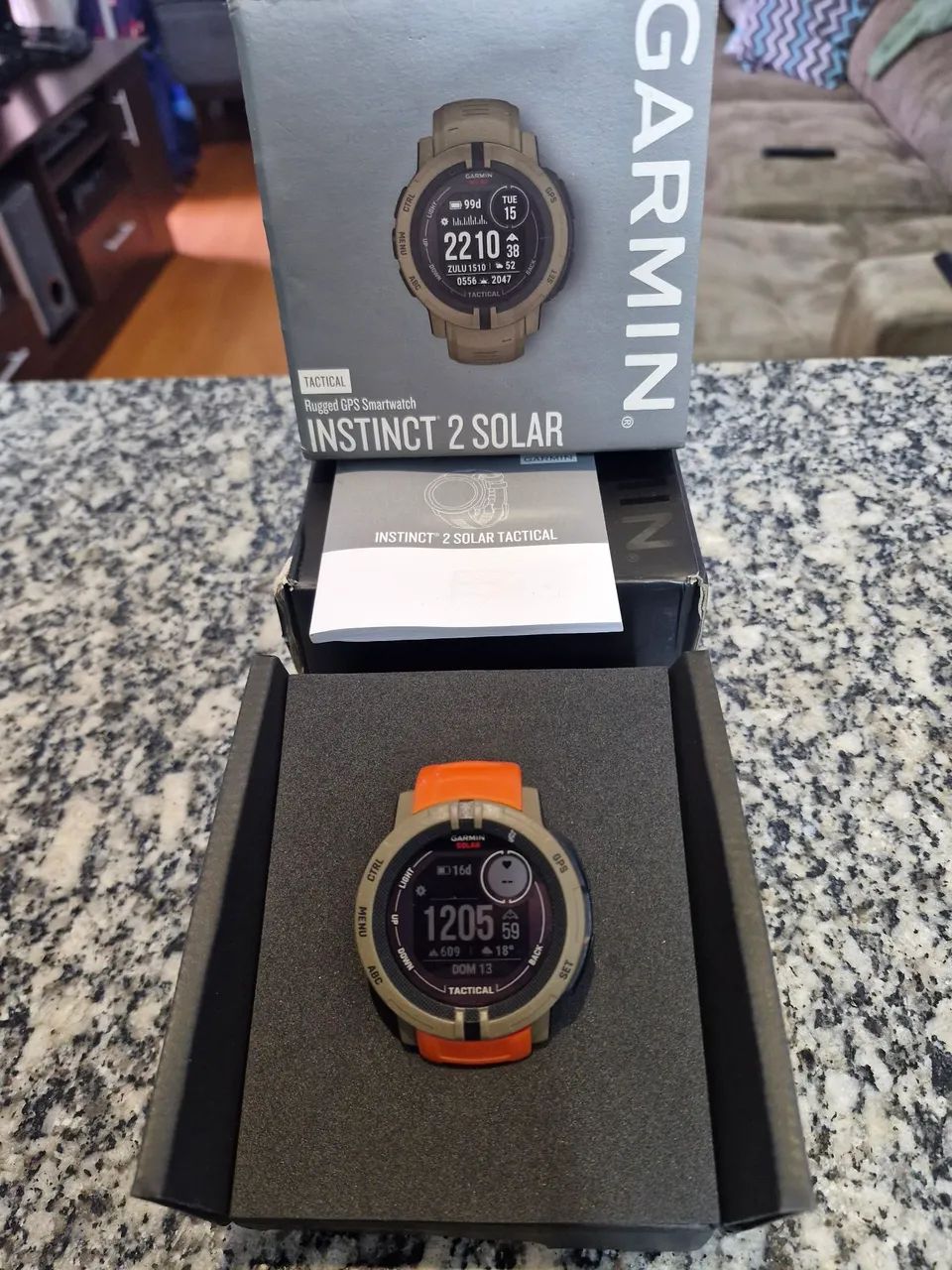 Garmin Instinct 2 Solar Tactical 45mm + Caixa + Pulseiras Extras