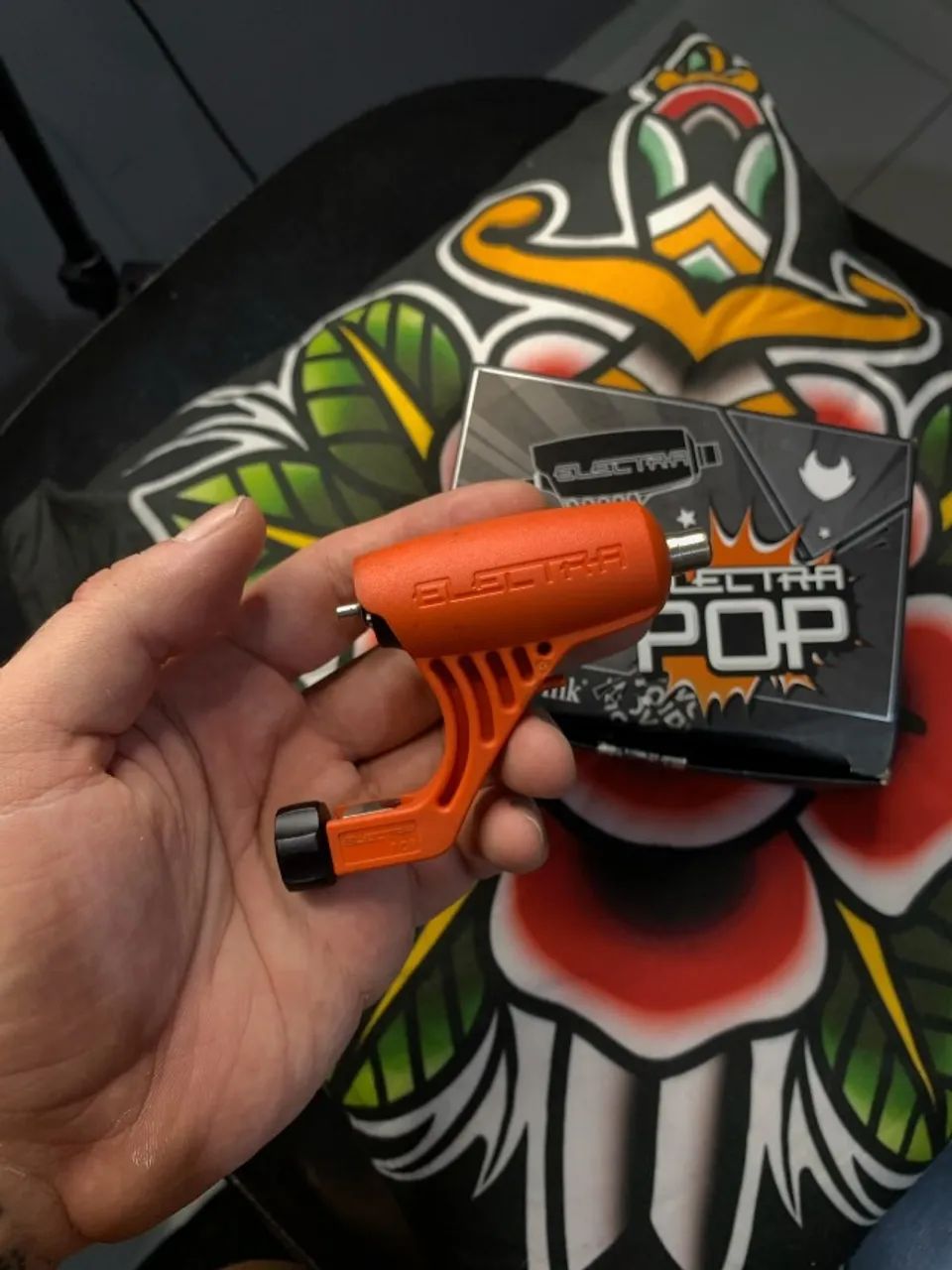 maquina de tatuagem electra pop laranja - Foto 2