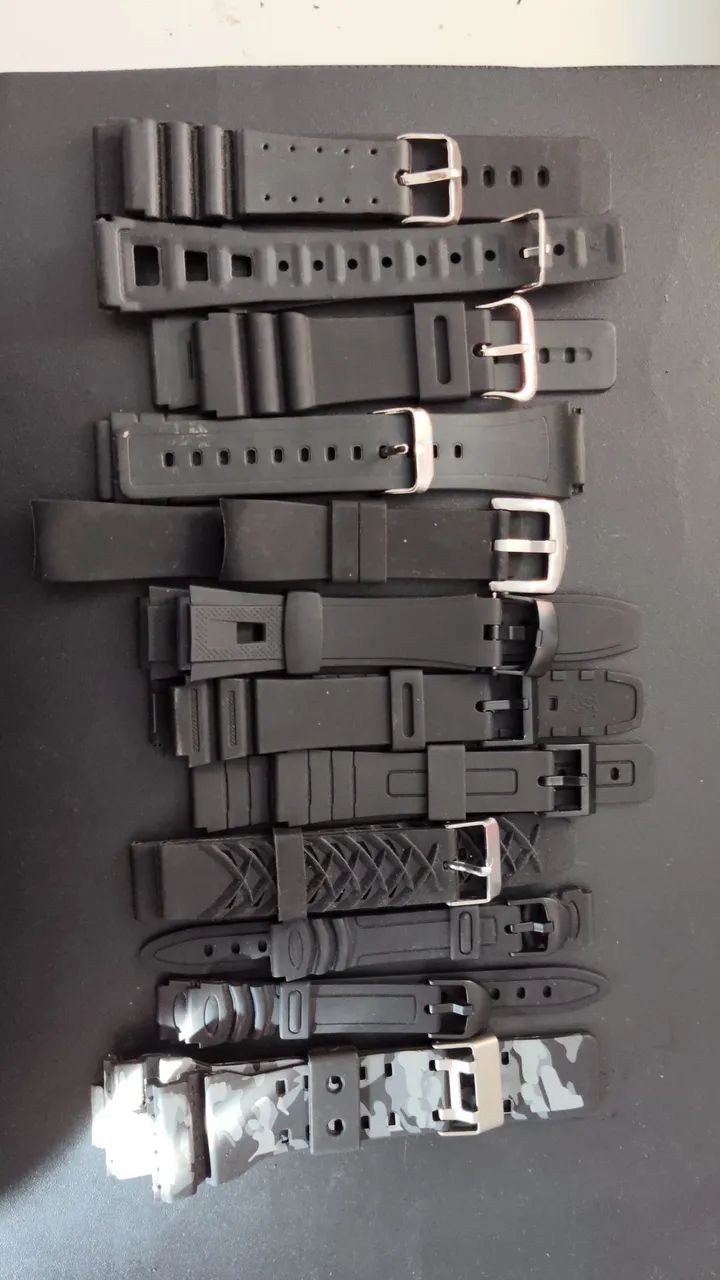 pulseiras relógio de pulso silicone, borracha e resina diversas 