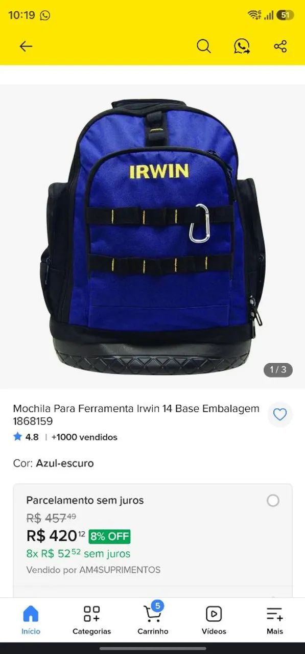Mochila de ferramentas 
