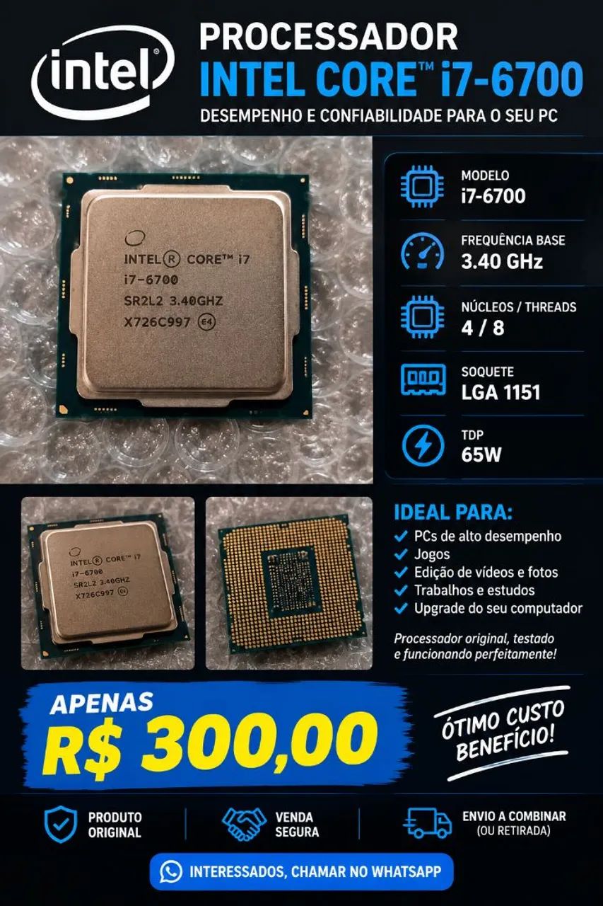 Vendo processador Intel Core i7-6700