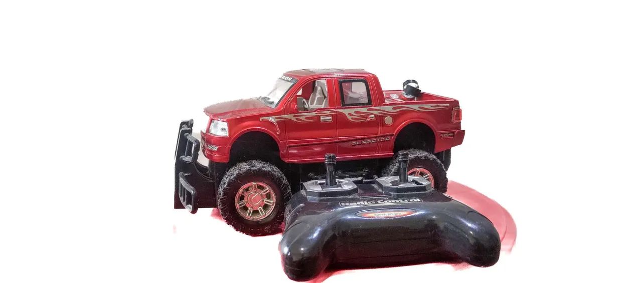 Caminhonete Controle Remoto Pick-up Off-Road Superior Vermelha Usada