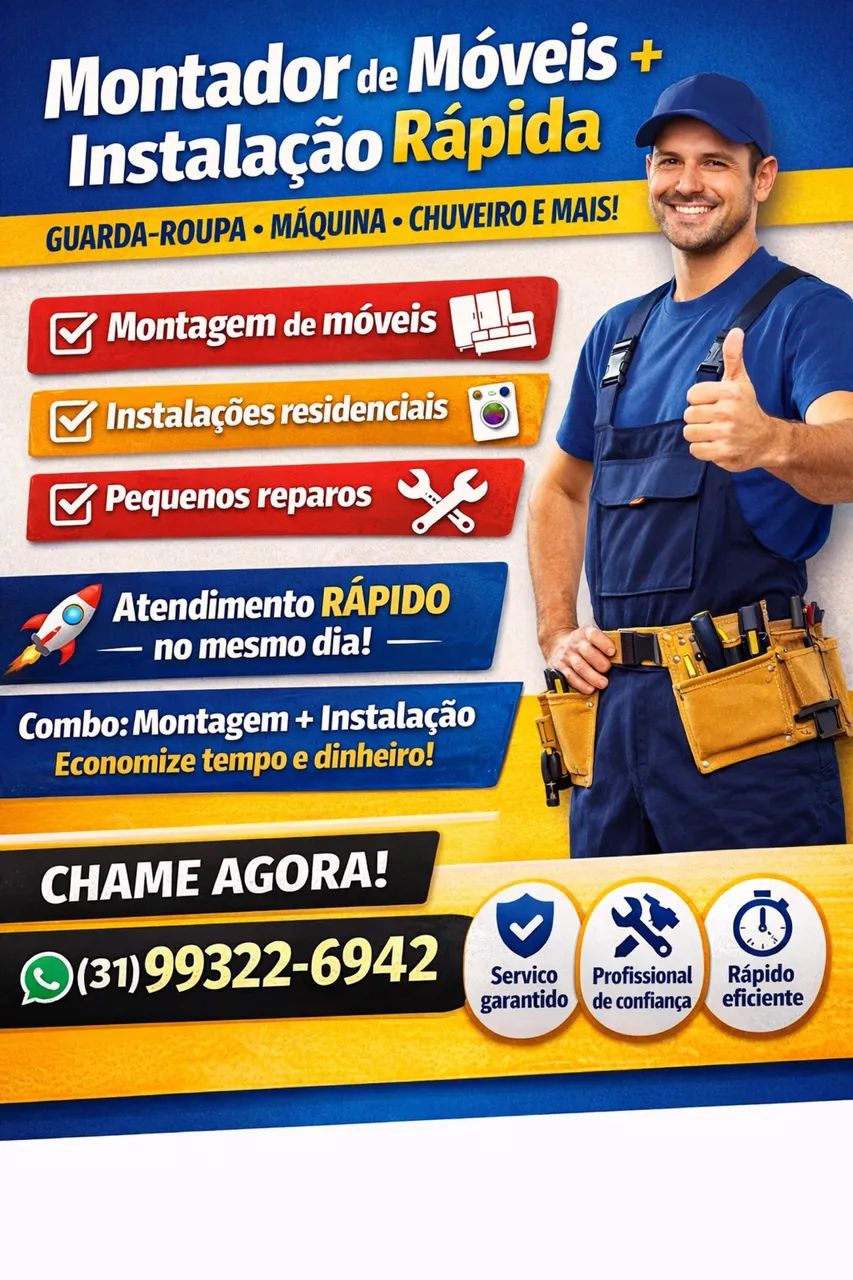 Montador de Móveis + Instalação Rápida.