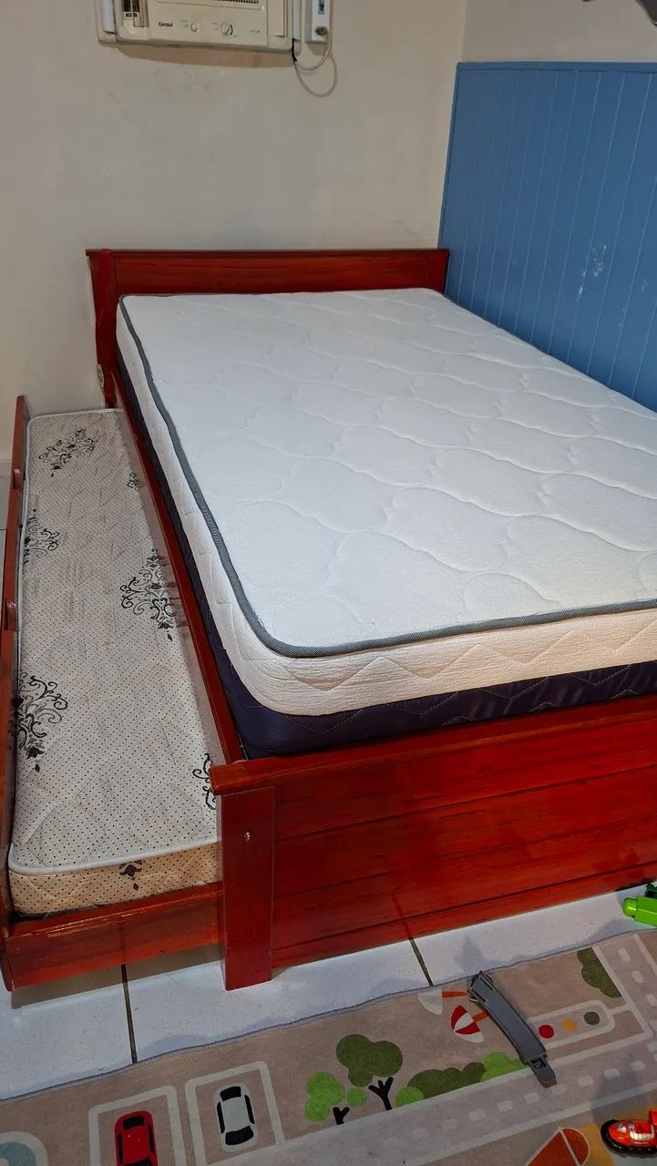 Cama solteirão  de madeira - Foto 4