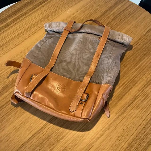 Mochila Beatnik&Sons - Lona + Couro Legítimo - Usada