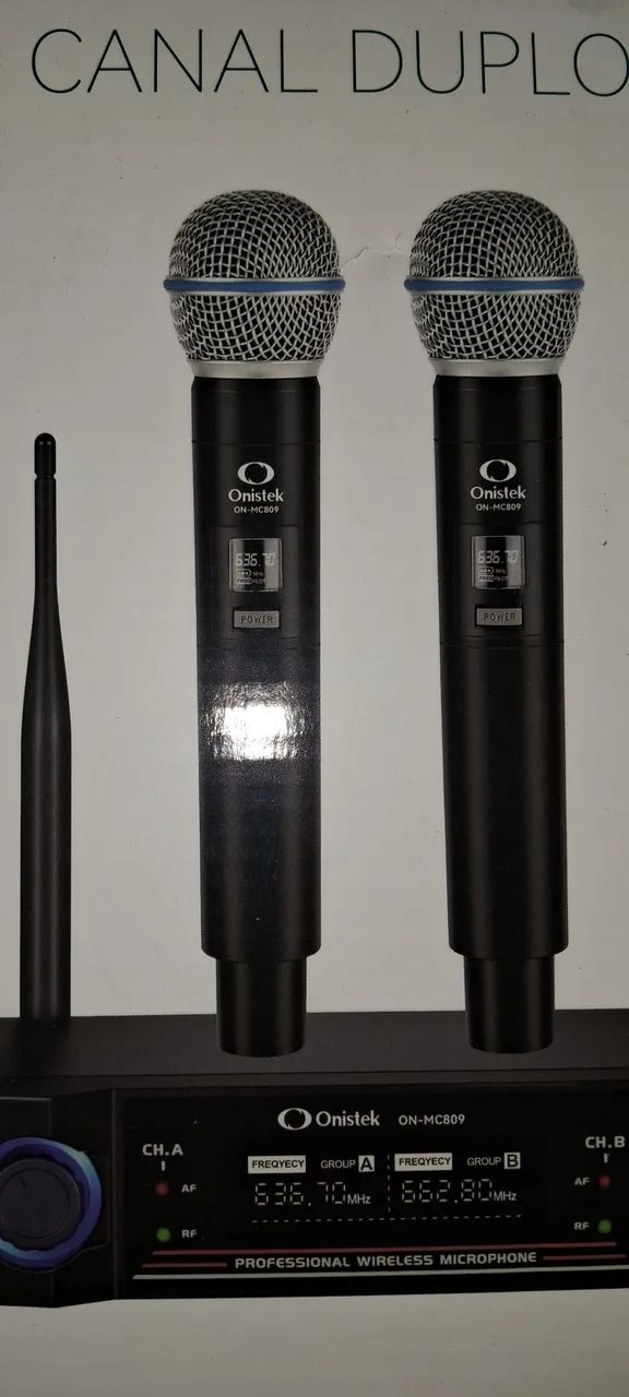 MICROFONE SEM FIO CANAL DUPLO - Foto 4
