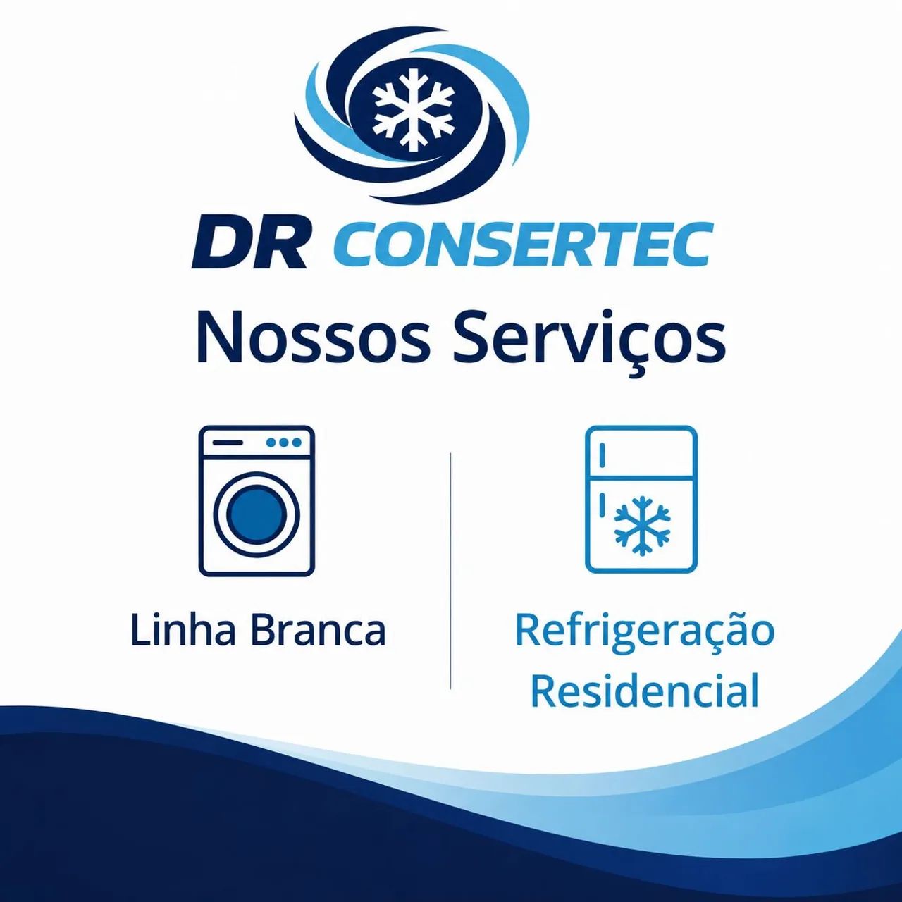 Concerto de lava e seca e refrigeradores 