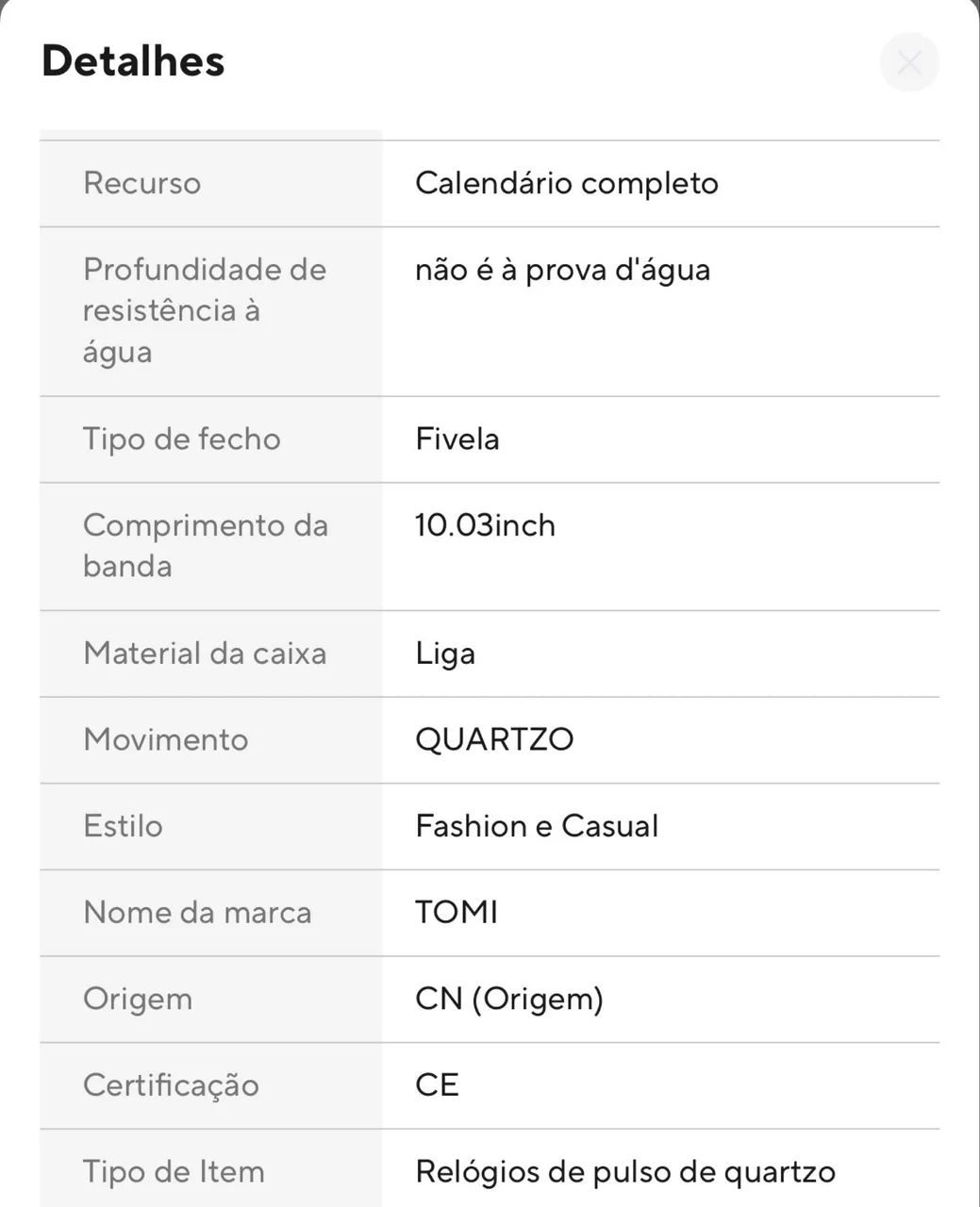 Relógio TOMI masculino PULSEIRA MARROM - Foto 3