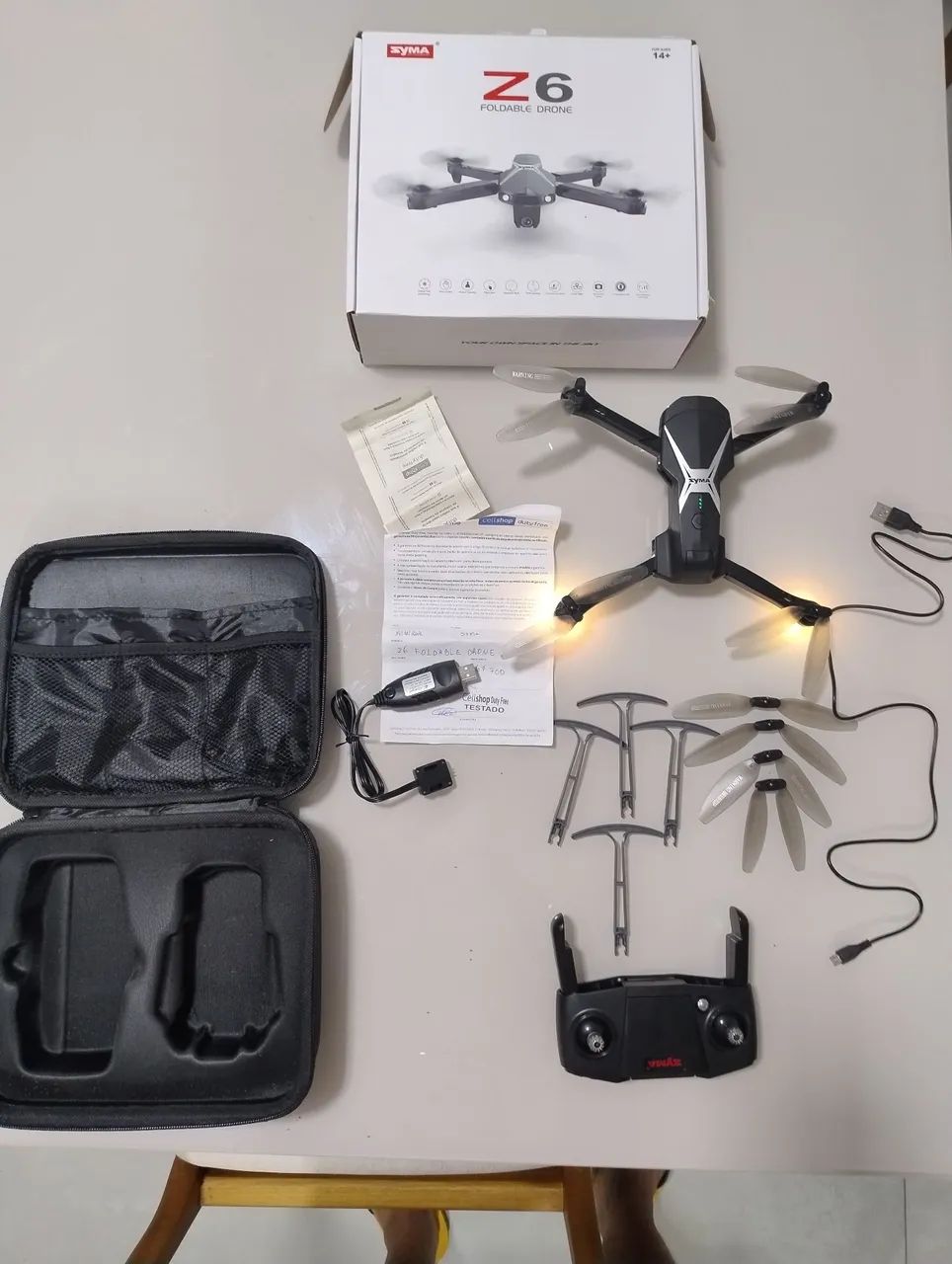DRONE SYMA Z6 FOLDABLE - NA CAIXA - NUNCA USADO - COM ACESSÓRIOS RESERVA  - Foto 2