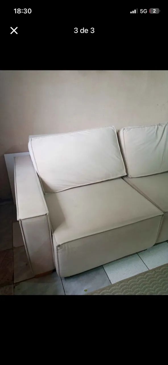 Sofá 2 lugares bege /cama