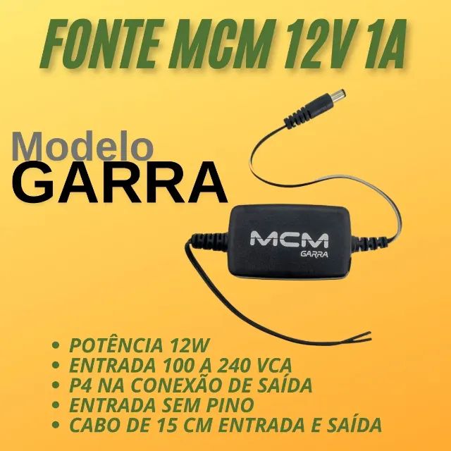 Fonte Chaveada 12v 1a Sem Pino Tomada Mcm Garra - Cftv - Foto 3
