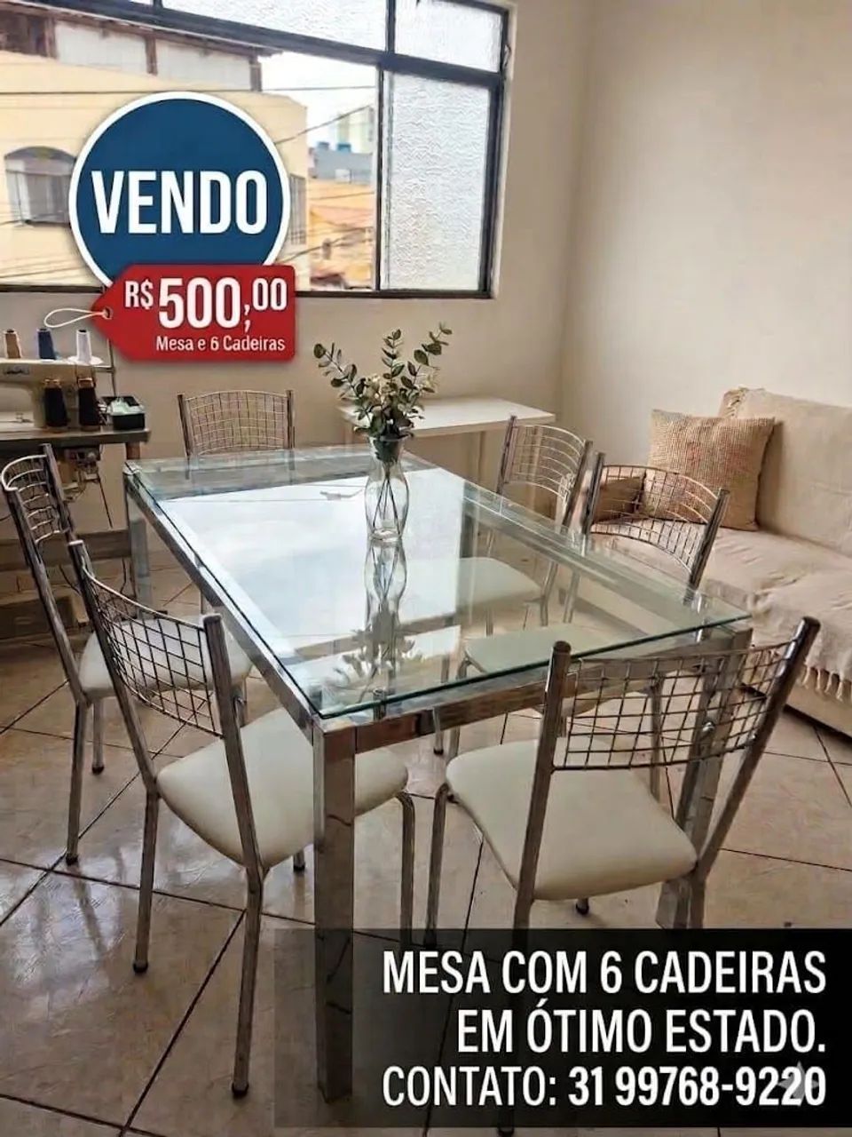 Mesa 6 lugares, excelente estado! Oportunidade!