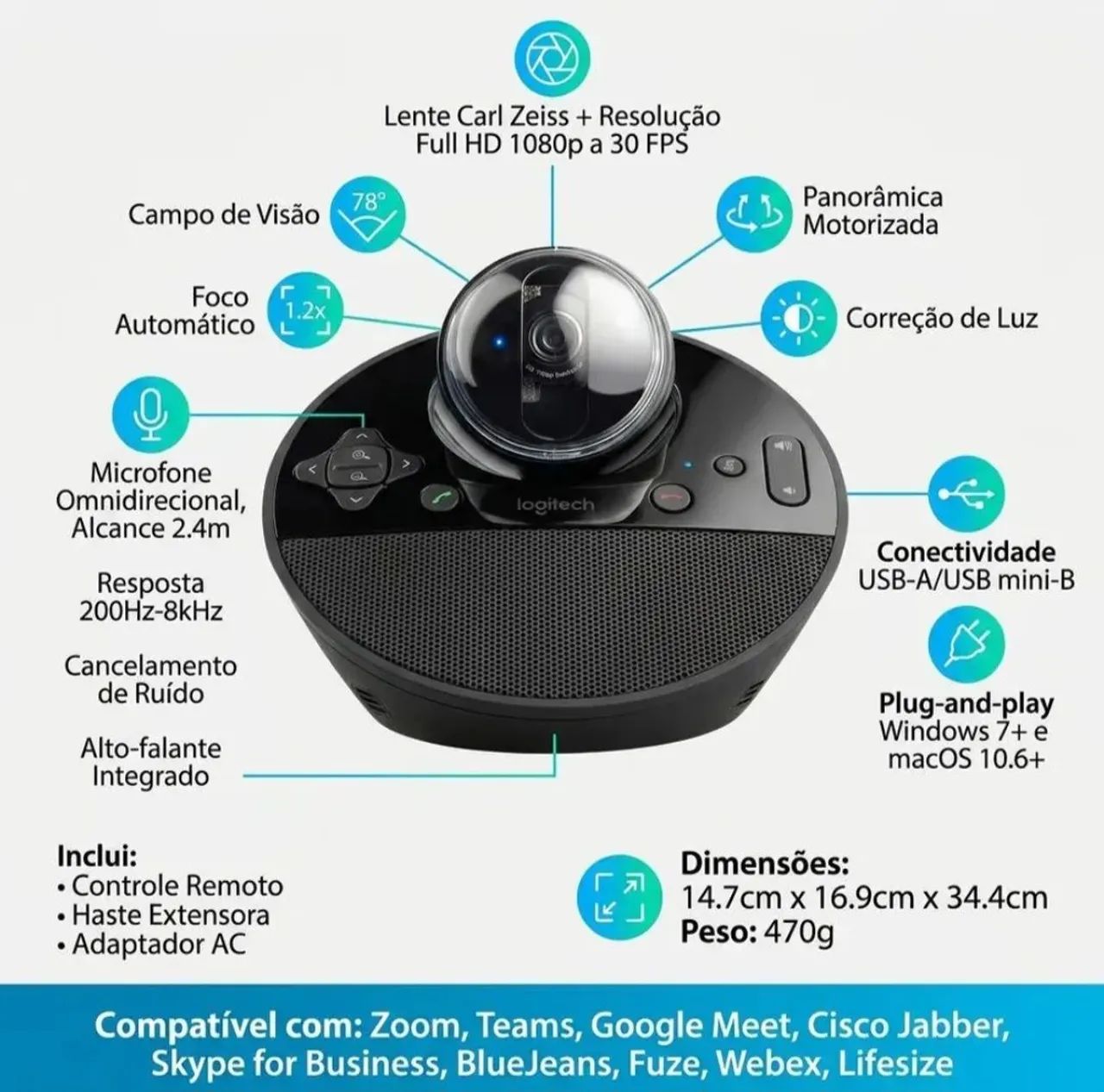 Logitech Bcc950 V-u0029 - Foto 2