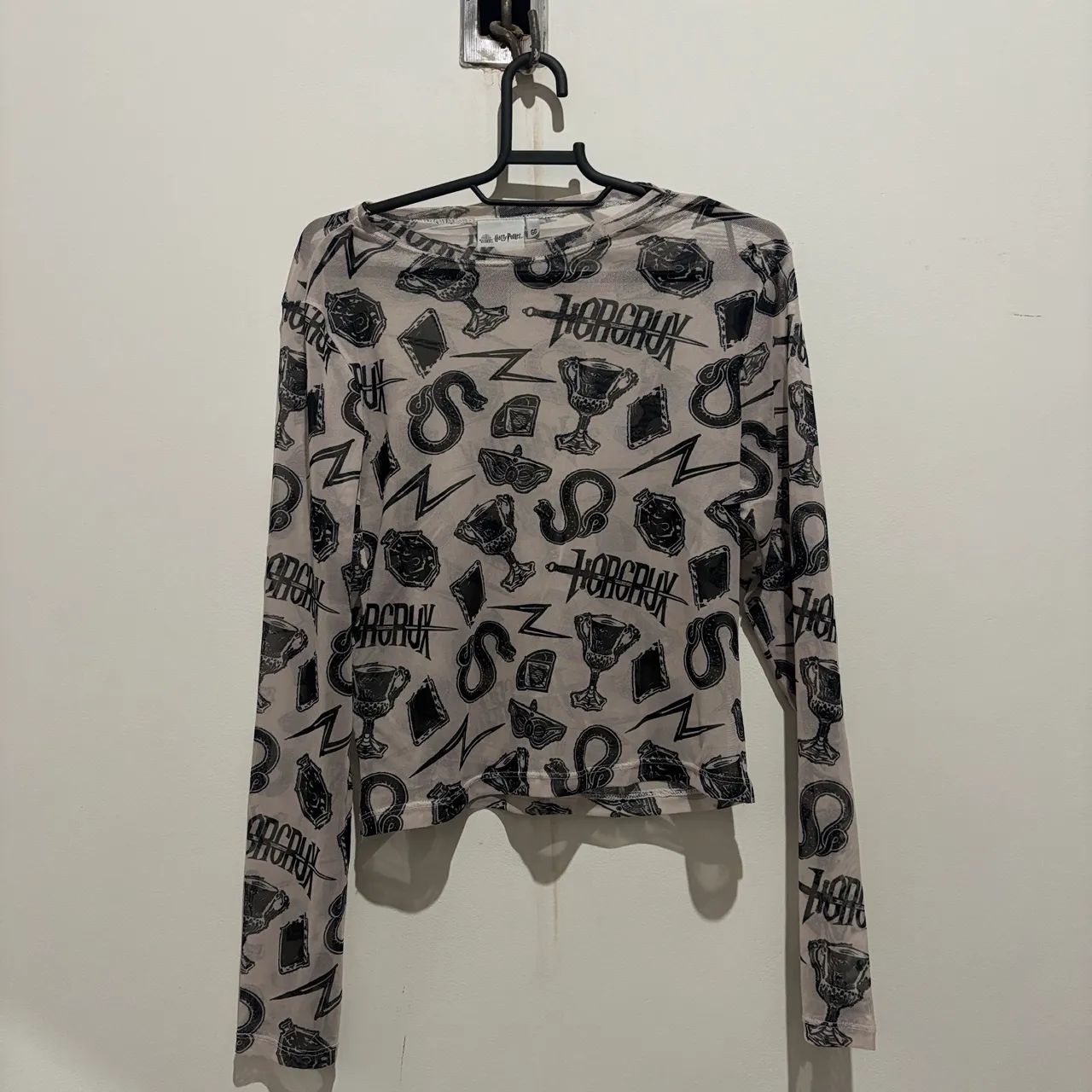 blusa cropped em tule harry potter