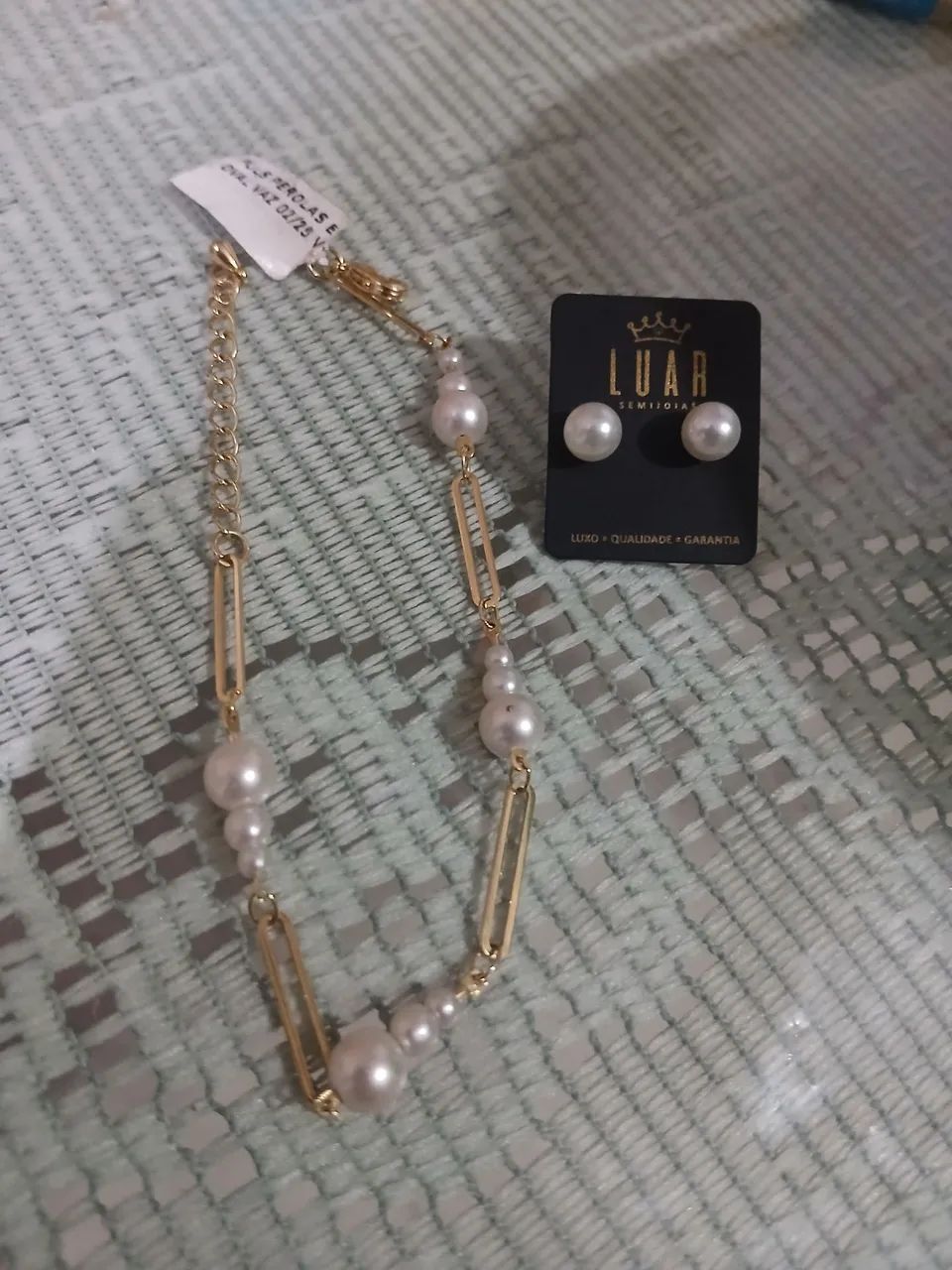 Kit brinco e pulseira pérolas 