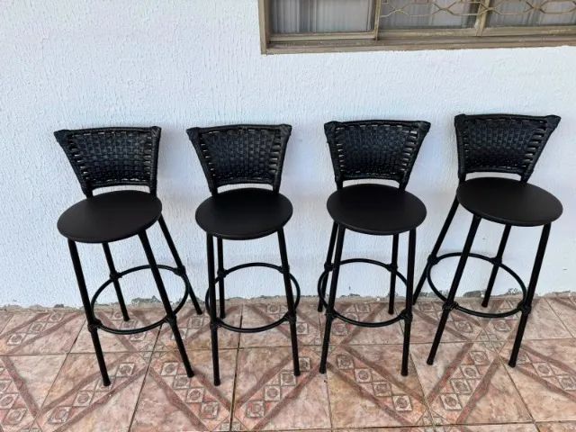 Bistrô com 4 banquetas altas de junco - Foto 5